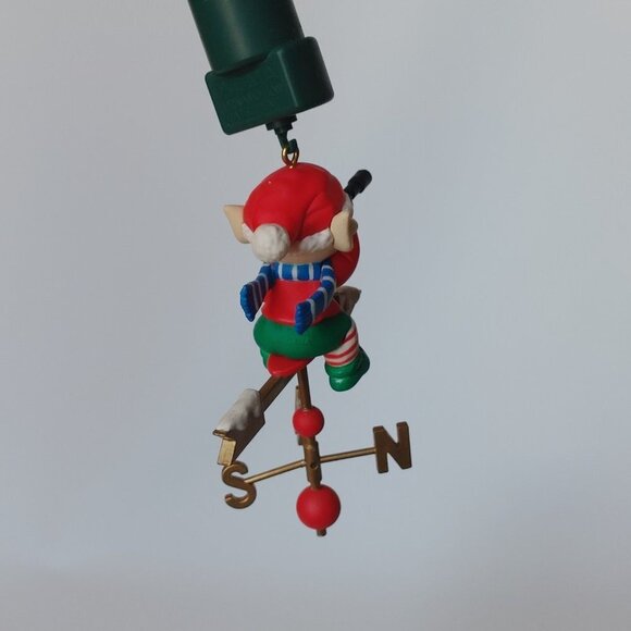 VINTAGE NOMA Ornamotion Elf Weather vein Rotating Christmas Ornament w Box - Picture 5 of 11